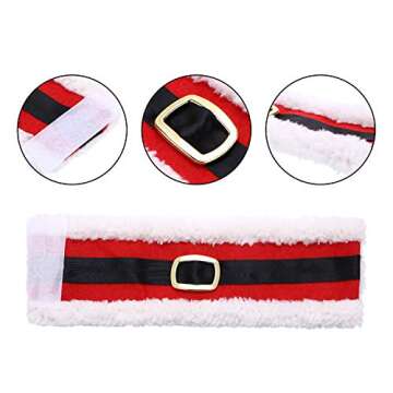 Leinuosen Christmas Napkin Rings with Santa Belt Design