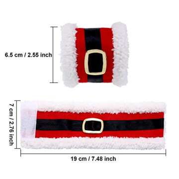 Leinuosen Christmas Napkin Rings with Santa Belt Design