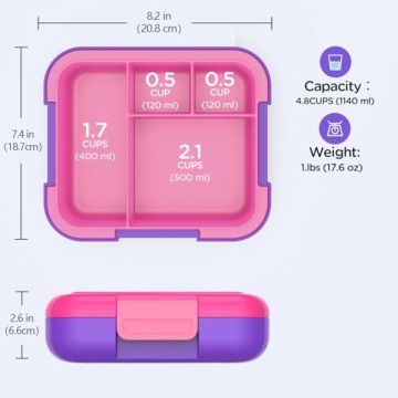 Classic 4.8 Cups Bento Box - Large, Leak-Proof, Durable