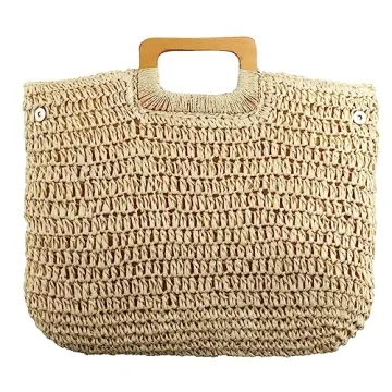 Elegant Handwoven Straw Beach Bag - Summer Style Essential