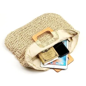 Stylish Handwoven Straw Beach Bag Summer Essential