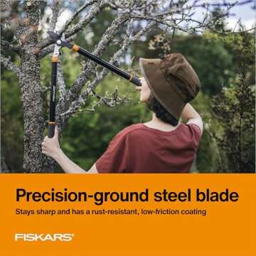 Fiskars Loppers for Tree Trimming, Heavy Duty, with Extendable Handle (24.5"-37" Range), Sharp Bypass Steel Blade Tree Branch Cutter up to 1.5-Inch Diameter Cut Capacity