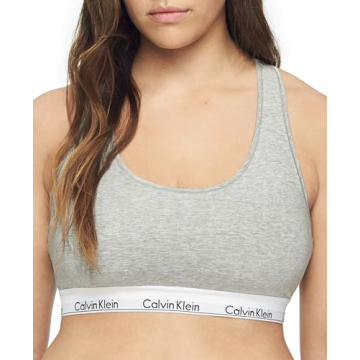 Calvin Klein Modern Cotton Unlined Wireless Bralette, Grey Heather, X-Small