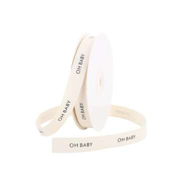 5/8" x 25 Yards Natural Cotton Herringbone Ribbon for All Occasions