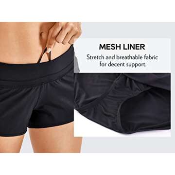 CRZ YOGA Women's Quick Dry Running Shorts with Pocket