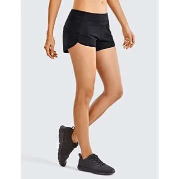 CRZ YOGA Women's Quick Dry Running Shorts with Pocket