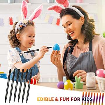 6 Pieces Fine Tip Edible Markers for Cookie Decorating Double Sided Edible Pens Cake Paint Double Sided Writer Thick Fine Tip for Painting (Black)