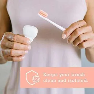 Haven Toothbrush Cover - Fits Electronic and Manual Toothbrushes - Toothbrush Case Holder for Travel - Set of Two Tooth Brush Cap Protectors (Blue and Charcoal Gray)