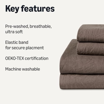 Amazon Basics Brushed Microfiber Sheet Set: Extra Soft & Eco-Friendly 4-Piece Set