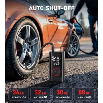 Portable Tire Inflator Air Compressor 150PSI Fast Pump