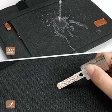 ESTARER Laptop Bag 15-17.3 Inch, Laptop Case Sleeve for Men Water-resistant Canvas Computer Bag