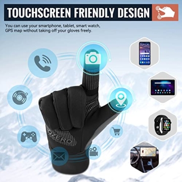 OZERO Men's Touchscreen Winter Gloves - Warm & Windproof