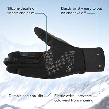 OZERO Men's Touchscreen Winter Gloves - Warm & Windproof