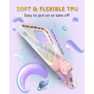 JIAXIUFEN iPhone 15 Pro Case - Glitter Marble Design