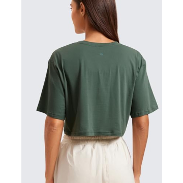 CRZ YOGA Pima Cotton Crop Top Women's Stylish Comfort