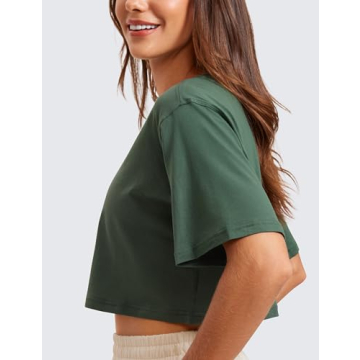 CRZ YOGA Pima Cotton Crop Top Women's Stylish Comfort