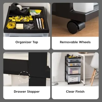 IRIS USA 4-Drawer Rolling Storage Cart with Wheels