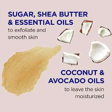 Dr Teal's Shea Sugar Body Scrub, Coconut Oil with Essential Oils, 19 oz (Pack of 3)