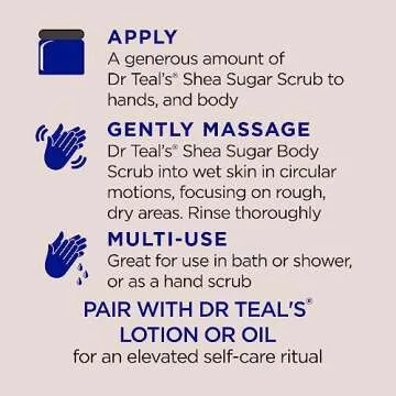 Dr Teal's Shea Sugar Body Scrub, Coconut Oil with Essential Oils, 19 oz (Pack of 3)