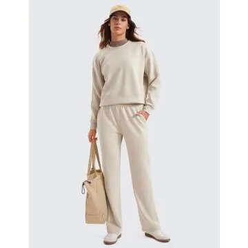 CRZ YOGA Womens SoftAura Crewneck Sweatshirt Long Sleeve Workout Casual Pullover Basic Fall Tops Mojave Tan Large