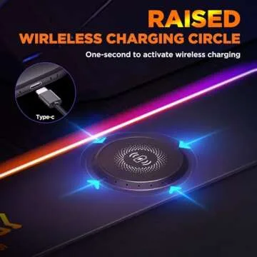 Gimars RGB Gaming Mouse Pad,15W Wireless Charging Mousepad with 10 Light Modes, Large Mousepad with Premium Smooth Surface, Non-Slip Mouse Mat for Gaming, Desk, PC,Office, 31.5x11.8x0.16inch