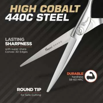Fagaci Professional Hair Scissors 6” Extremely Sharp Blades, Fine Cutting Blades, Hair Cutting Scissors Professional, Hair Shears, Barber Scissors Set for Men and Women, Haircut Scissors Hair Kit