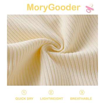 MoryGooder Newborn Cotton Nightgowns Neutral Knotted Sleeper Baby Coming Home Outfit (White,0-6 Months)