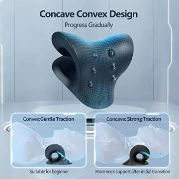 SoftSense Neck and Shoulder Relaxer, Cervical Neck Traction Device Neck Stretcher with Magnetic Therapy, Cervical Spine Alignment, Chiropractic Pillow, Neck Massager for TMJ Pain Relief (Black)