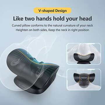 SoftSense Neck and Shoulder Relaxer, Cervical Neck Traction Device Neck Stretcher with Magnetic Therapy, Cervical Spine Alignment, Chiropractic Pillow, Neck Massager for TMJ Pain Relief (Black)