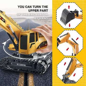 Construction Excavator Toy for Kids 3-9 - Remote Control Digger