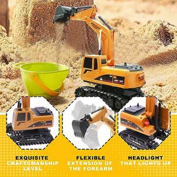 Construction Excavator Toy for Kids 3-9 - Remote Control Digger