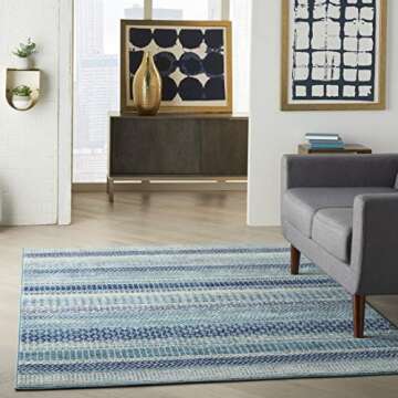 Nourison Passion Navy Blue Area Rug - Stylish & Easy-Cleaning
