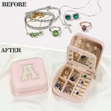 Personalized Travel Jewelry Box Gift for Women and Girls