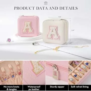 Personalized Travel Jewelry Box Gift for Women and Girls