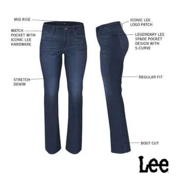 Lee Women's Legendary Mid Rise Bootcut Jean Black 14 Long