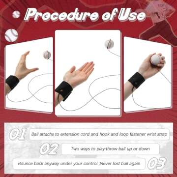 Jerify 30 Pcs Wrist Return Ball for Sports Fun and Practice