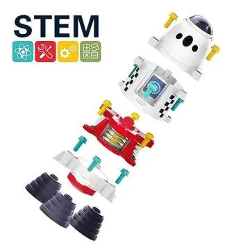 iPlay, iLearn Rocket Space Toys, Kids Spaceship Playset W/Space Shuttle, 2 Astronauts, Educational STEM Take Apart Outer Space Adventure W/Electric Drill, Gift for 3 4 5 6 7 8 Year Old Boy Girl