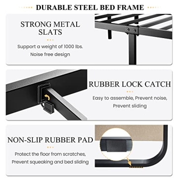 SHA CERLIN Queen Size Bed Frame with Curved Headboard