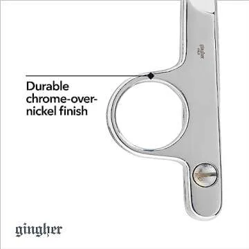 Gingher Spring-Action Knife-Edge Thread Nippers - 4.5" Stainless Steel Shears - Sharp Knife Edge Fabric Scissors with Protective Leather Sheath - Silver