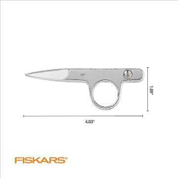 Gingher Spring-Action Knife-Edge Thread Nippers - 4.5" Stainless Steel Shears - Sharp Knife Edge Fabric Scissors with Protective Leather Sheath - Silver