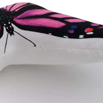 JWH Colorful 3D Butterfly Pillow Decorative Animal Throw Pillow Print Accent Pillow Stuffed Cushion Bed Bedroom Couch Bedroom 13x18 Inch Purple Red