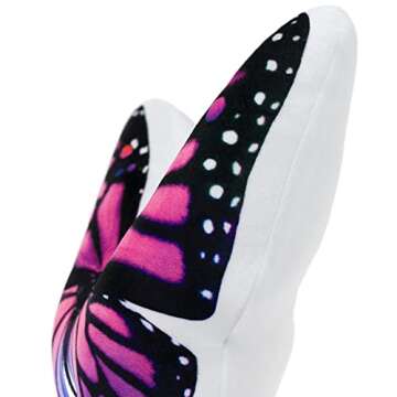 JWH Colorful 3D Butterfly Pillow Decorative Animal Throw Pillow Print Accent Pillow Stuffed Cushion Bed Bedroom Couch Bedroom 13x18 Inch Purple Red