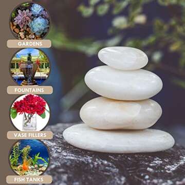 Galashield 5 lbs River Rocks for Indoor/Outdoor Décor