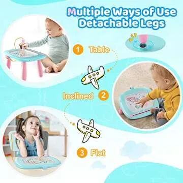 Kikidex Toddlers Toys Age 1-3, Magnetic Drawing Board, Toddler Girl Toys for 1-2 Year Old, Doodle Board Pad Learning and Educational Toys for 1 2 3 Year Old Baby Kids Birthday Gift (Mint Blue)