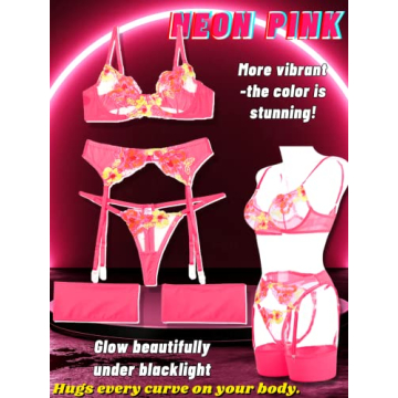 Kaei&Shi Glow in the Dark Lingerie Set for Women