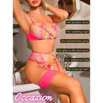 Kaei&Shi Glow in the Dark Lingerie Set for Women