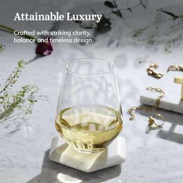 Libbey Signature Greenwich Stemless Wine Glasses Set of 6, Modern Wine Glasses for Red and White Wine, Ideal Kitchen Christmas Gifts for All Occasions