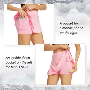 Tennis Skirt Athletic Pleated Mini Skirt Performance Golf Tennis Skorts Skirts for Women with Pockets