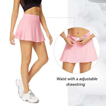 Tennis Skirt Athletic Pleated Mini Skirt Performance Golf Tennis Skorts Skirts for Women with Pockets