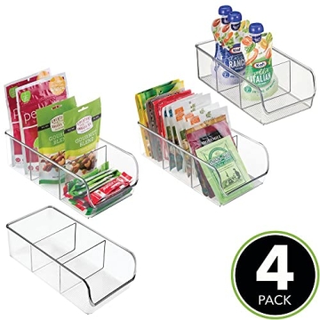 mDesign Plastic Storage Bin for Kitchen Organization - 4 Pack